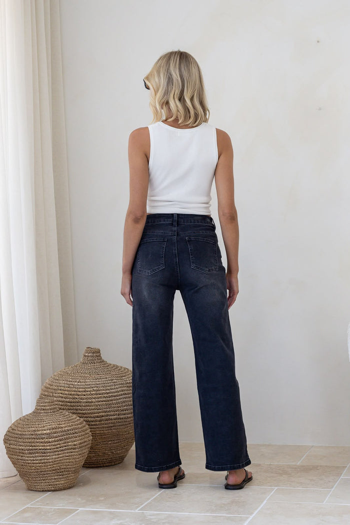 Straight Leg Eldorado Jeans - Wash Black. Sare Store