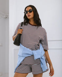 Stripe Short Sleeve Tee - Light Blue