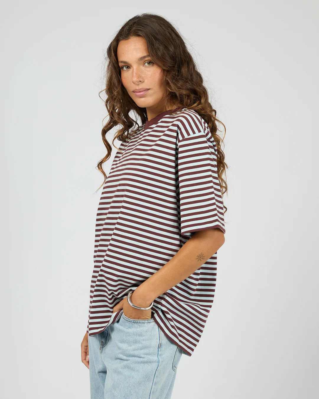 Stripe Short Sleeve Tee - Light Blue