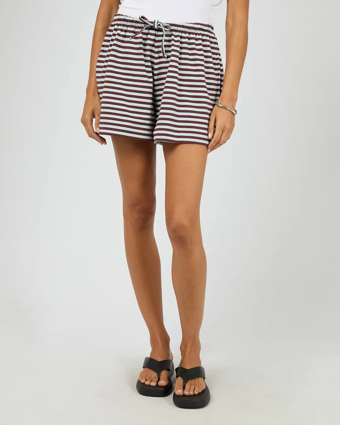 Stripe Tie Waist Short - Light Blue