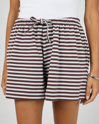 Stripe Tie Waist Short - Light Blue
