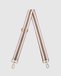 Stripe Webbing Bag Strap - Blush / Frappe. Louenhide