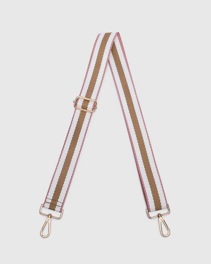 Stripe Webbing Bag Strap - Blush / Frappe. Louenhide