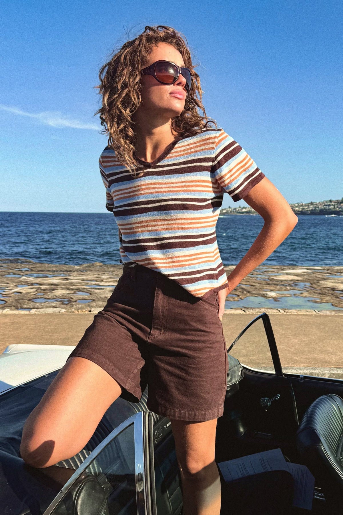 Super Mirage Denim Shorts - Chocolate