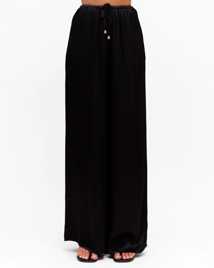 Stevie Satin Pants - Black