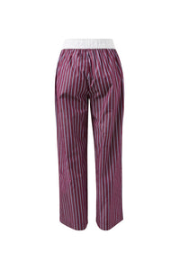 THE LOUNGE PANT - BURGUNDY WASHED NAVY STRIPE