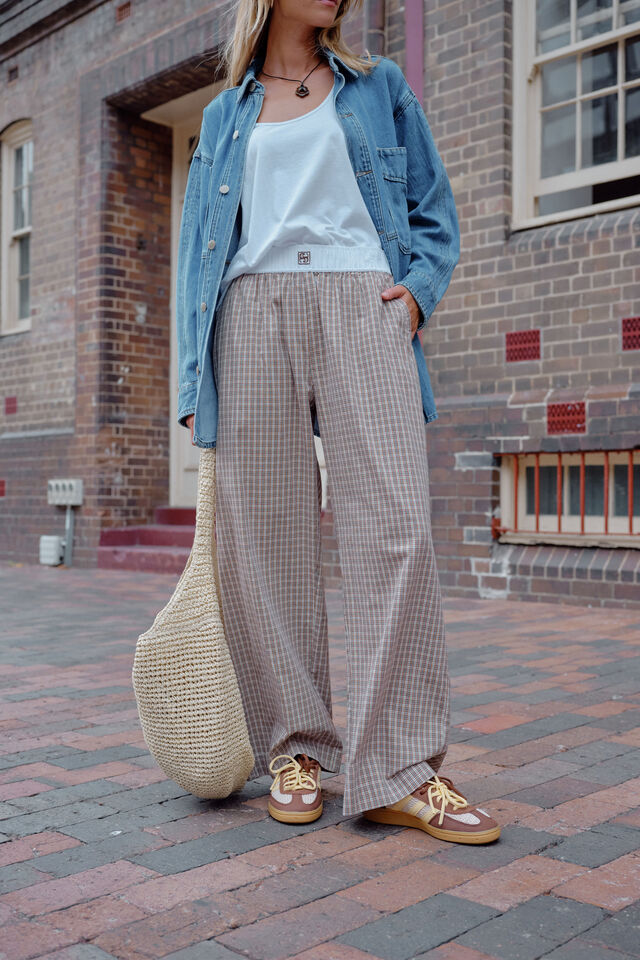 THE LOUNGE PANT - TOFFEE CHECK