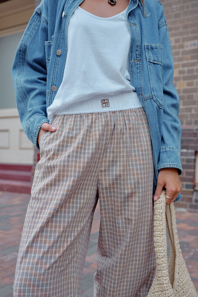 THE LOUNGE PANT - TOFFEE CHECK