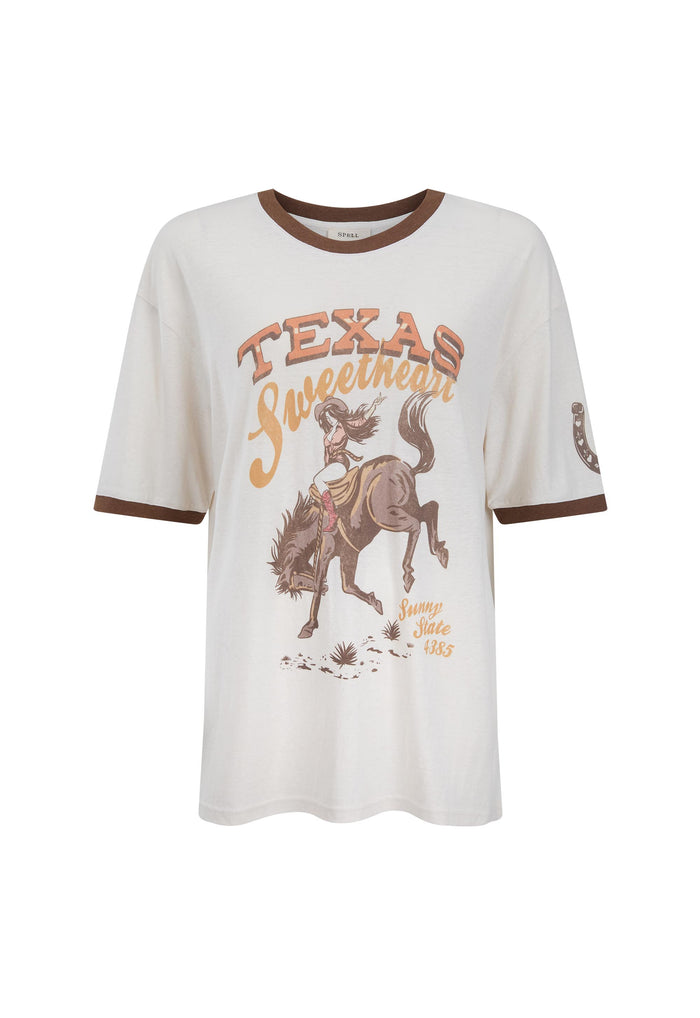 Texas Sweetheart Oversized Tee - Vintage Cream