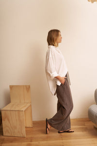 The Lounge Pant - Textured Chocolate Check. Ceres Life
