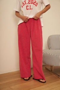 The Lounge Pant - Textured Red Check. Ceres Life