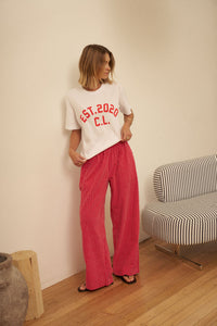 The Lounge Pant - Textured Red Check. Ceres Life