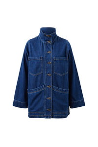 Tilda Funnel Neck Shacket - Midnight. Ceres Life