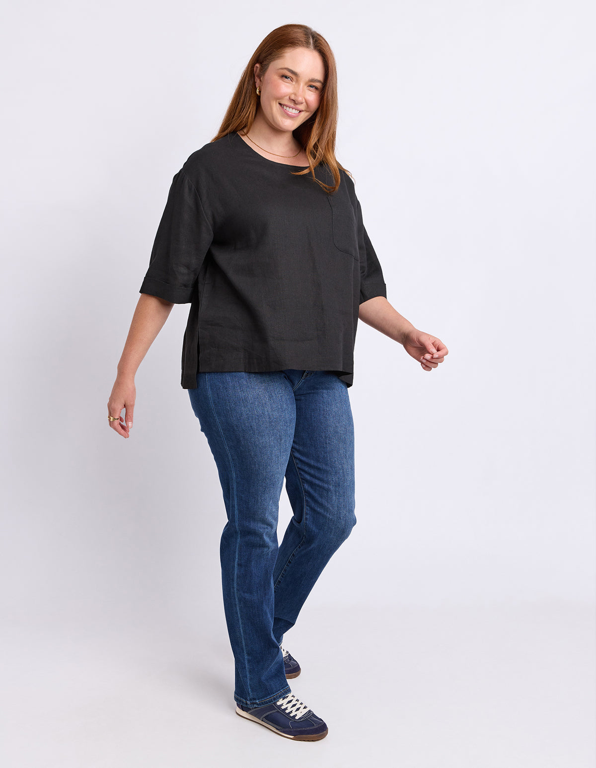 Tilly Woven Tee - Black
