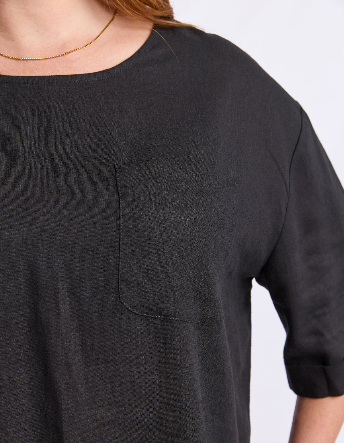 Tilly Woven Tee - Black