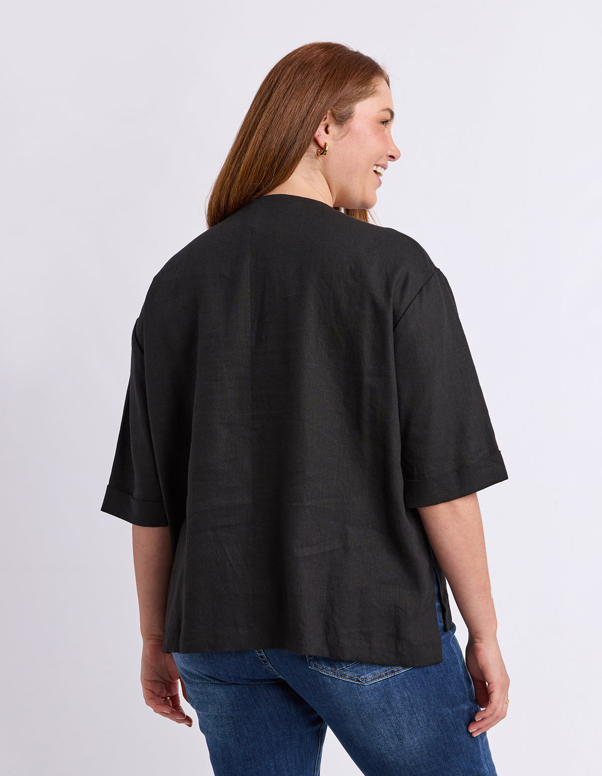 Tilly Woven Tee - Black