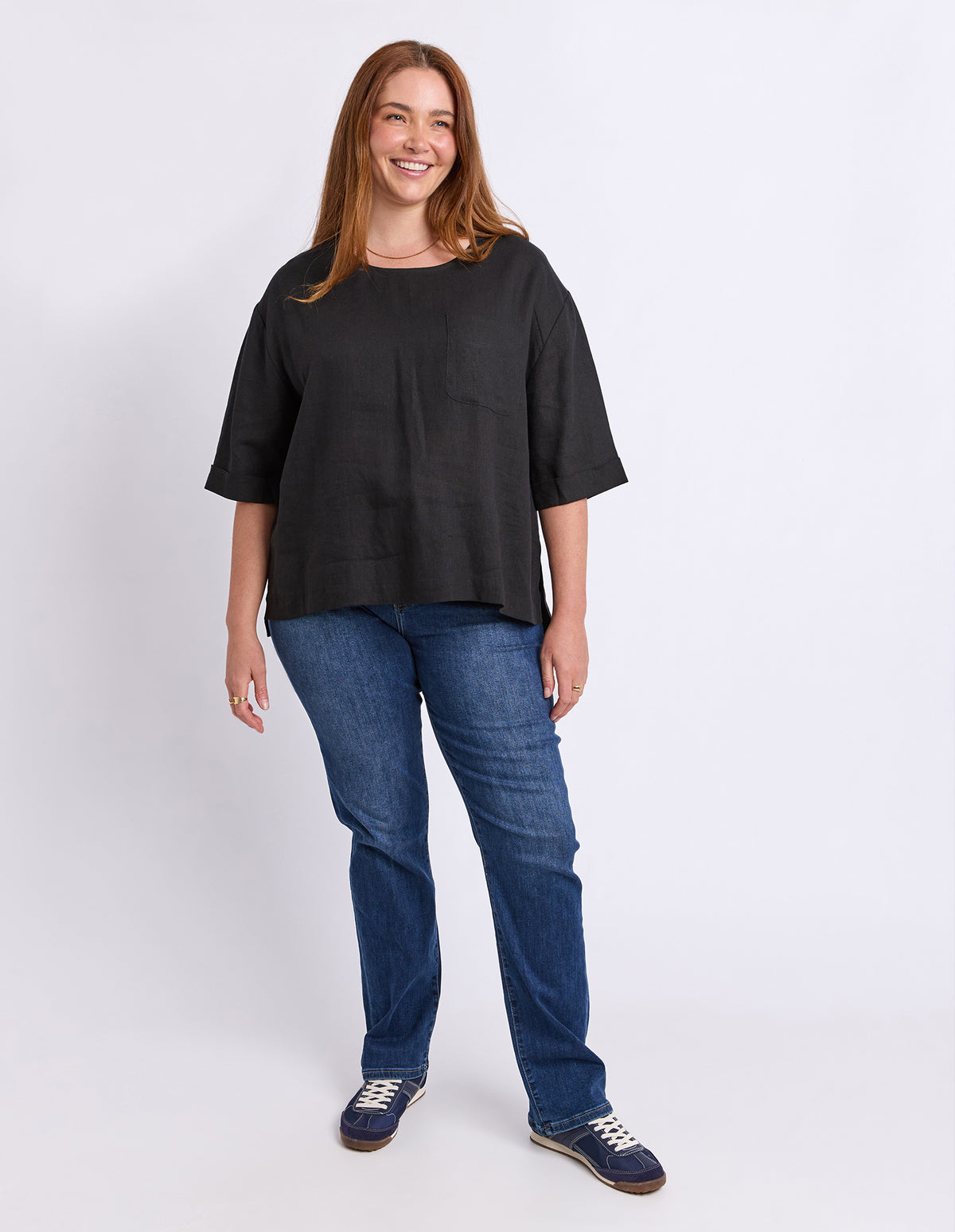 Tilly Woven Tee - Black
