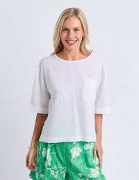 Tilly Woven Tee - White