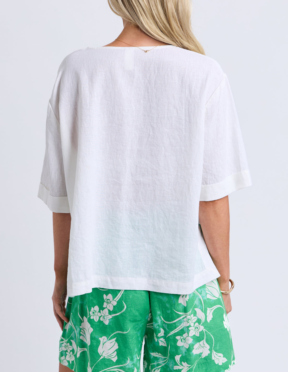 Tilly Woven Tee - White