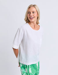 Tilly Woven Tee - White