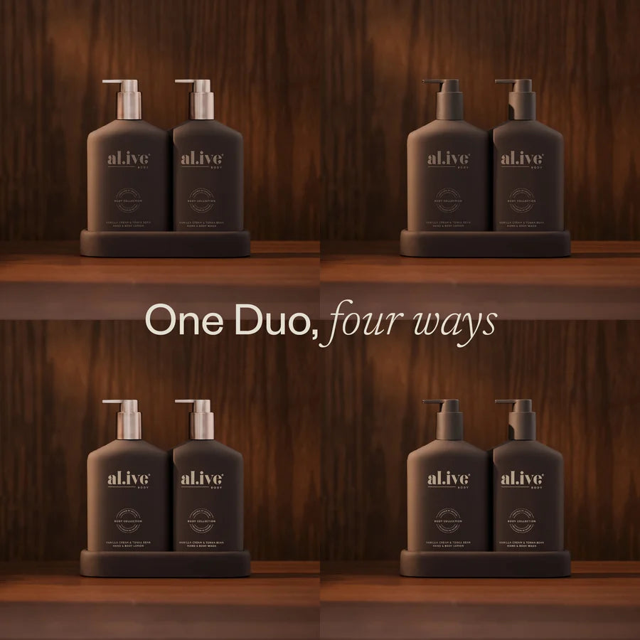 Transformative Wash & Lotion Duo – Vanilla Cream and Tonka Bean