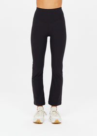 Peached Thia Crop Flare - Black