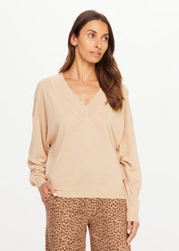 Bonita V Neck Knit - Sand