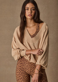 Bonita V Neck Knit - Sand