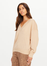 Bonita V Neck Knit - Sand