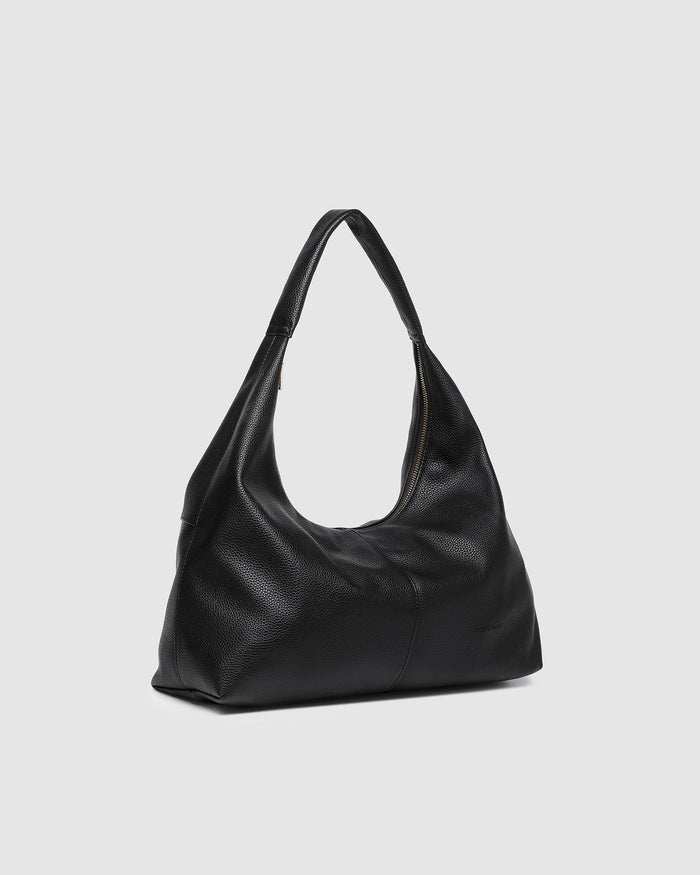 Valentina Slouch Shoulder Bag - Black. Louenhide