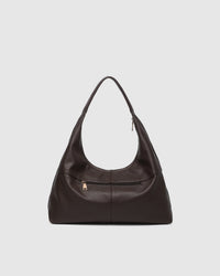 Valentina Slouch Shoulder Bag - Chocolate. Louenhide
