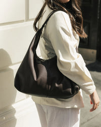 Valentina Slouch Shoulder Bag - Chocolate. Louenhide