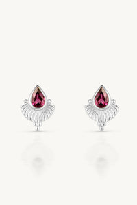 Venus Rhodolite Silver Earrings
