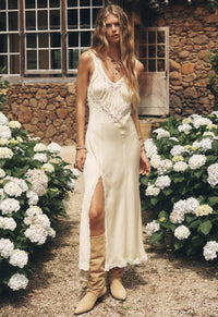 Vina Lace Slip Dress - Buttermilk