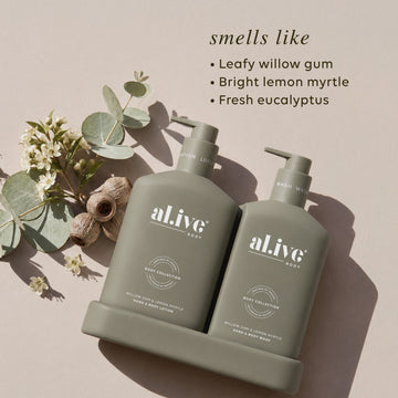 Wash & Lotion Duo - Willow Gum & Lemon Myrtle. Al.ive body