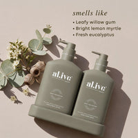 Wash & Lotion Duo - Willow Gum & Lemon Myrtle. Al.ive body