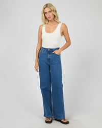 Washed Rib Lace Tank - Vintage White. All About Eve