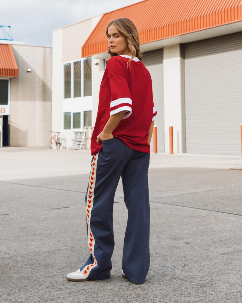 Queen of Hearts Tracksuit Pants -Blue
