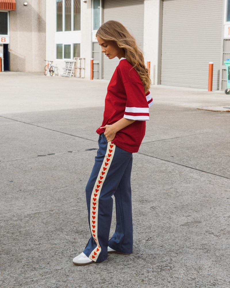 Queen of Hearts Tracksuit Pants -Blue