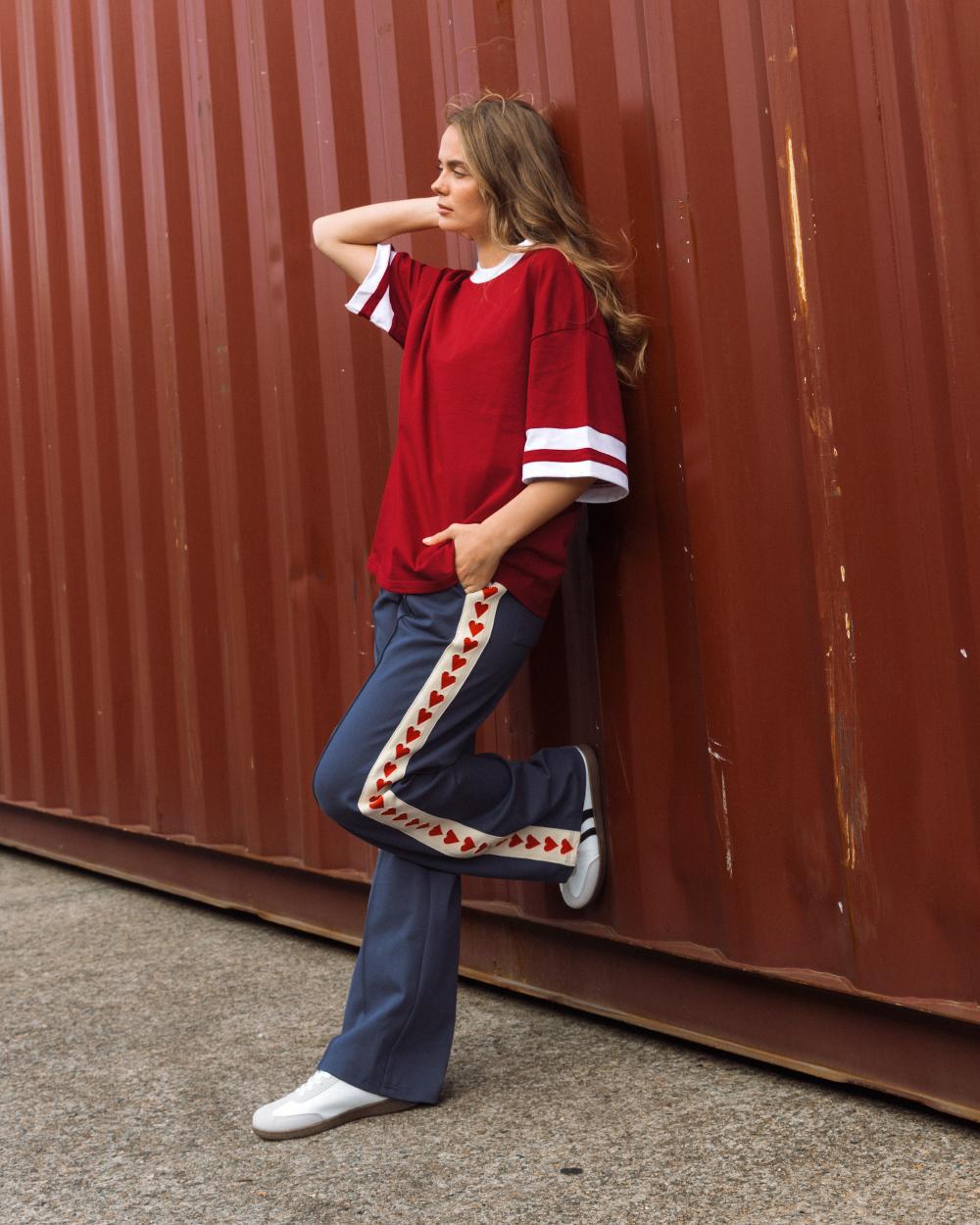 Queen of Hearts Tracksuit Pants -Blue