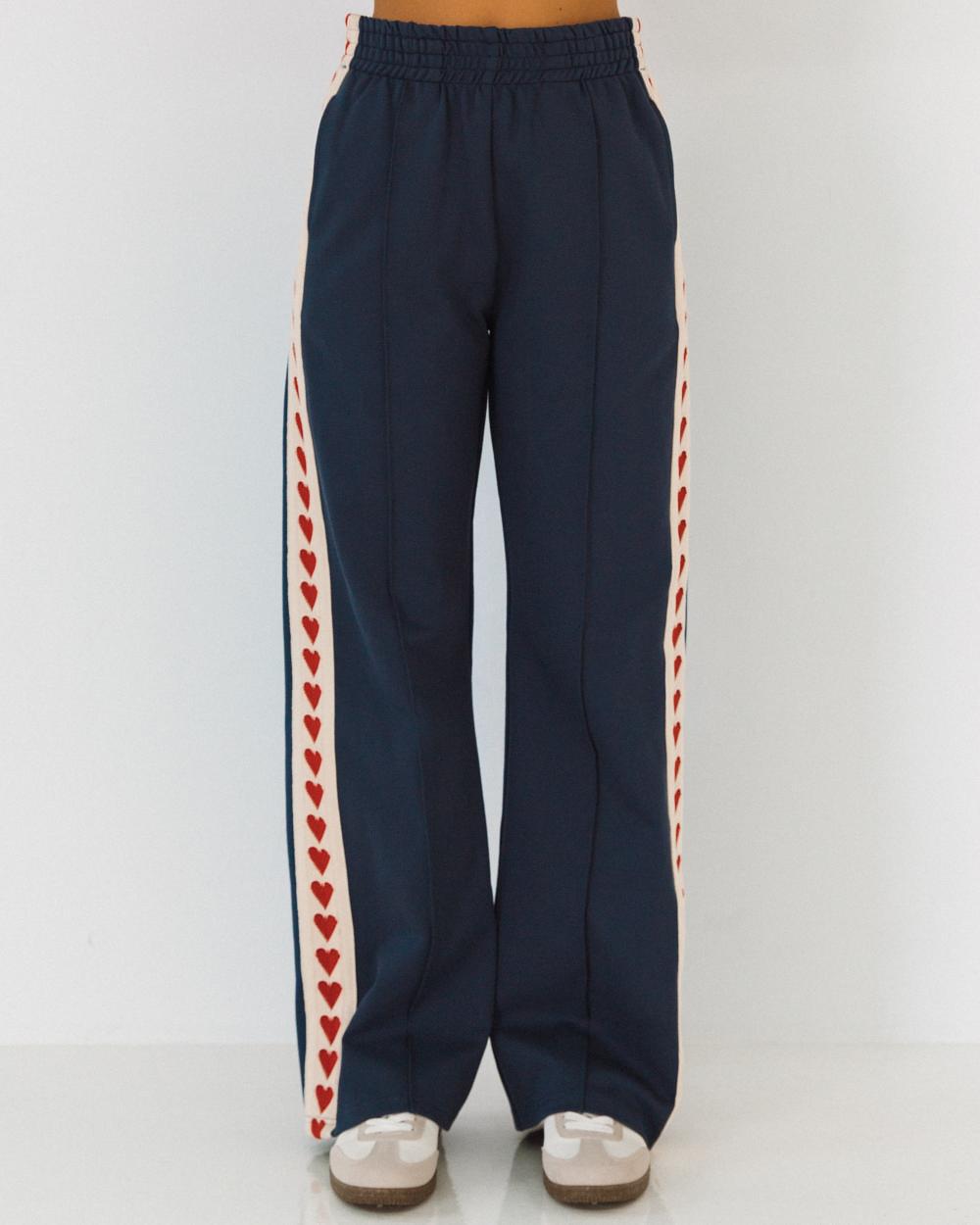 Queen of Hearts Tracksuit Pants -Blue