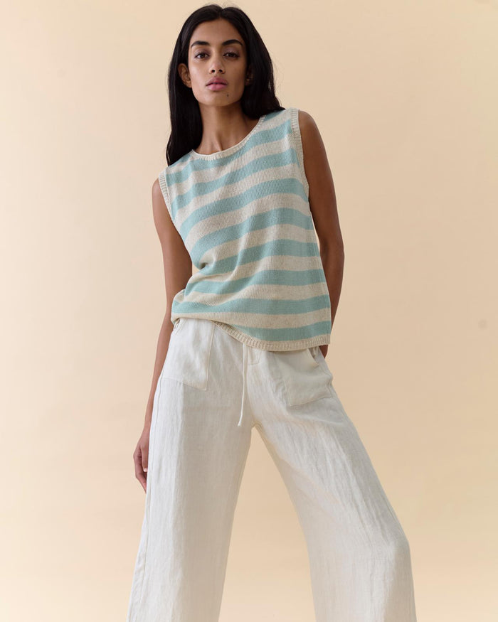 Stripe Sia Tank – Duck Egg