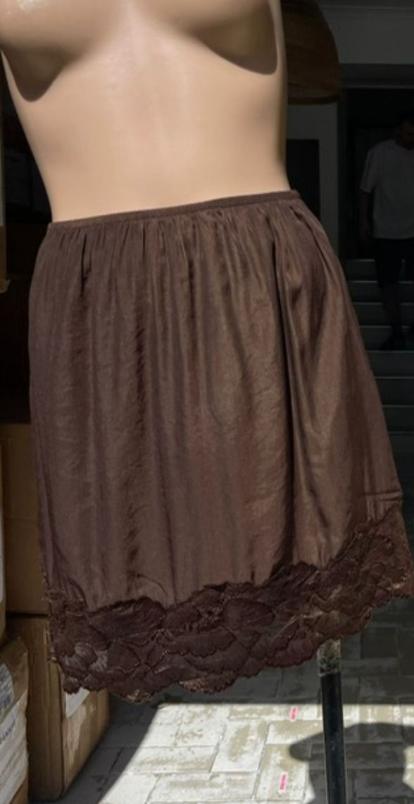 Chocolate Cupro Lace Skirt