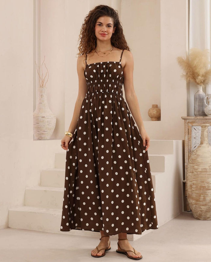 Iris Maxi - Chocolate Polka Dot