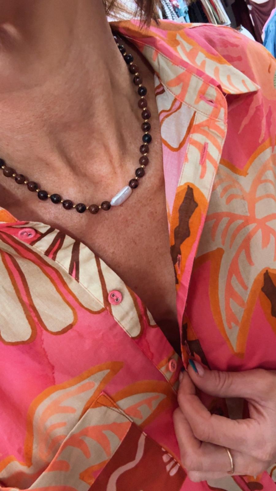 Sare Brown Bead Necklace