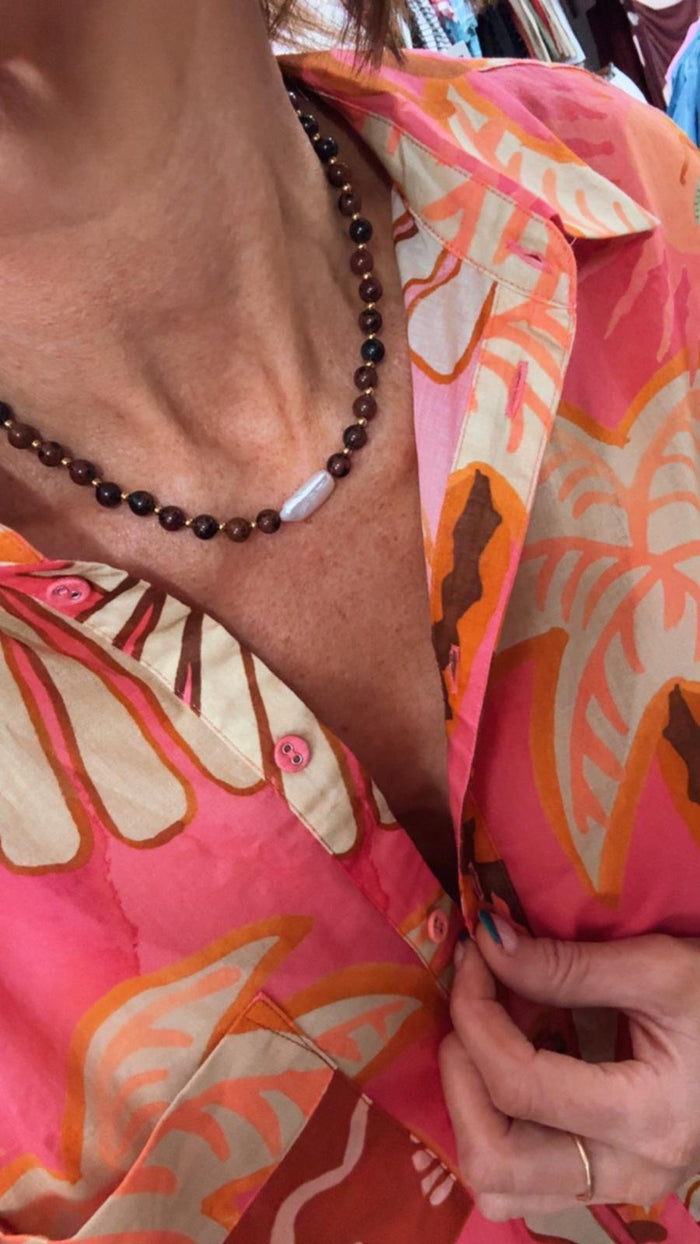 Sare Brown Bead Necklace