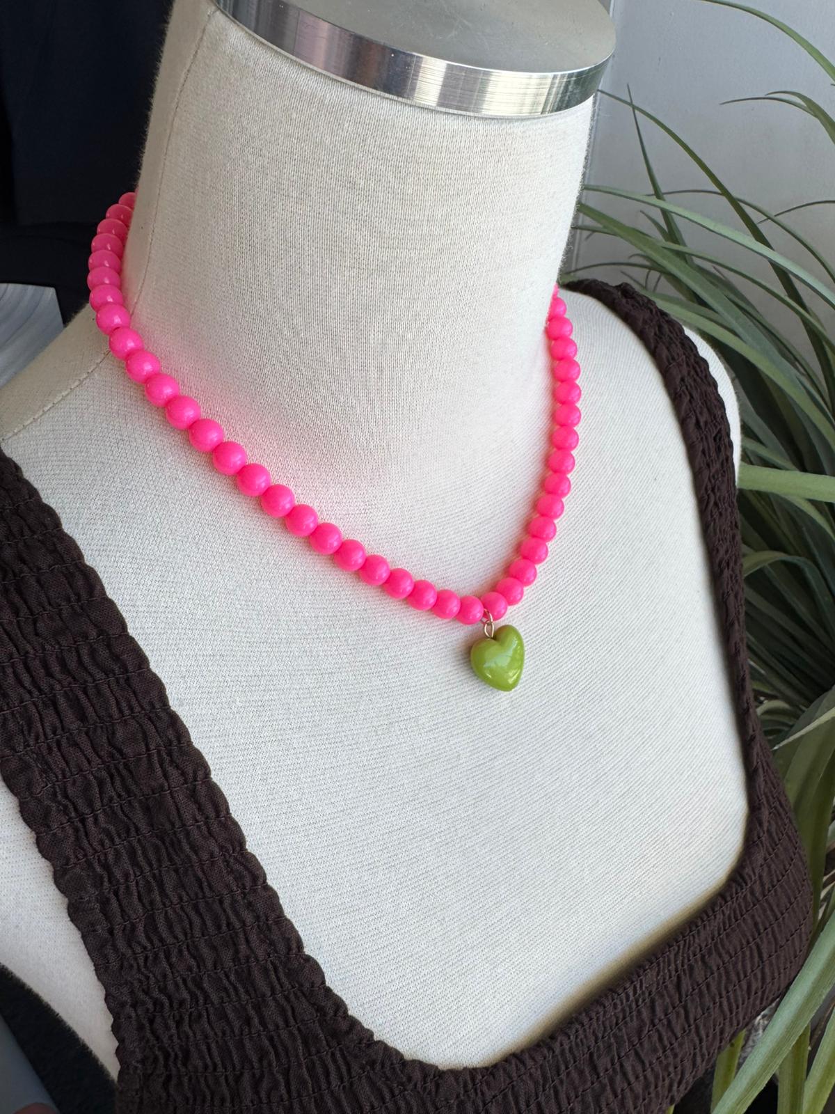 Candy Heart Beaded Necklace