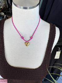 Amour Knot Heart Cord Necklace