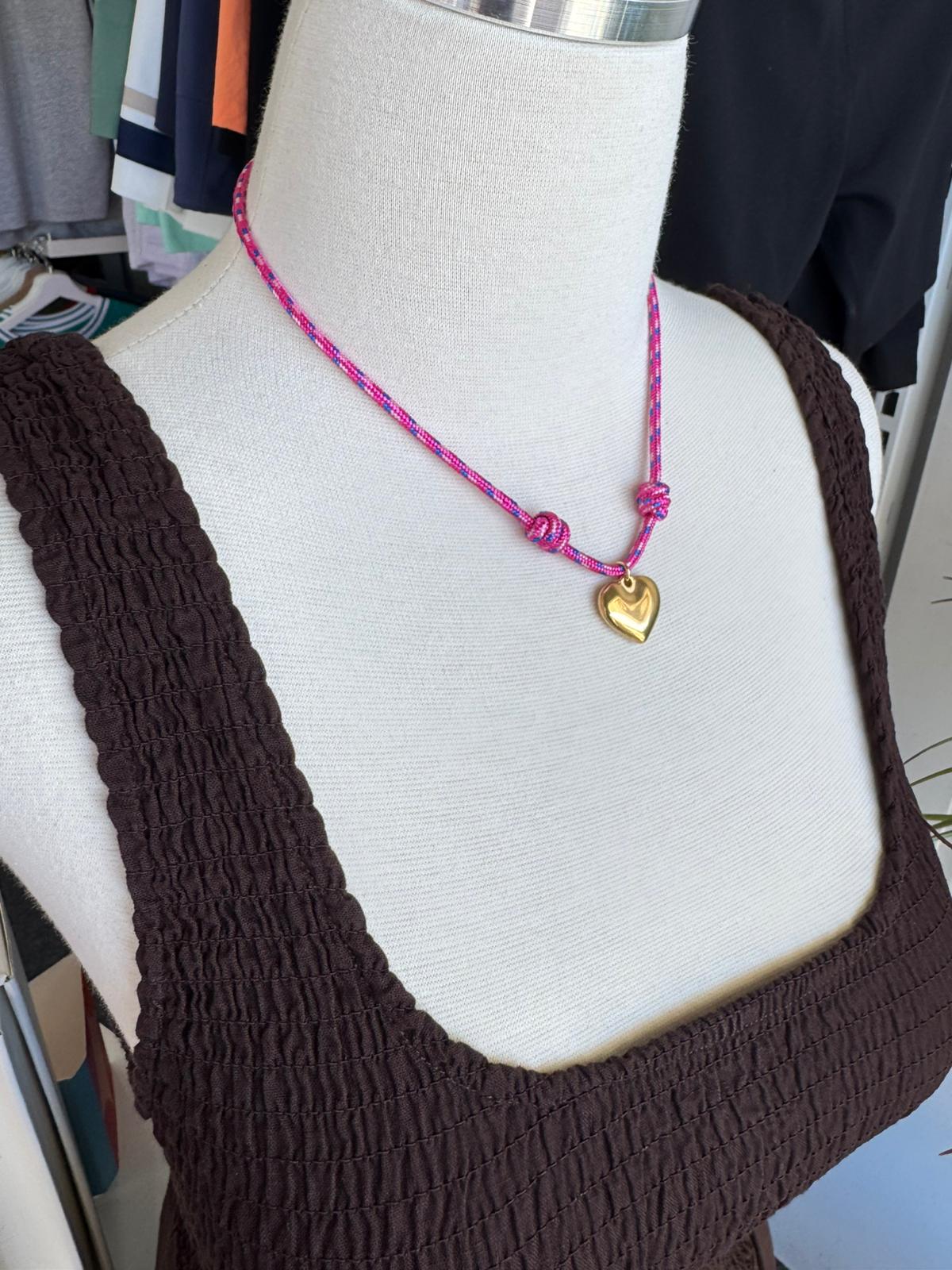 Amour Knot Heart Cord Necklace