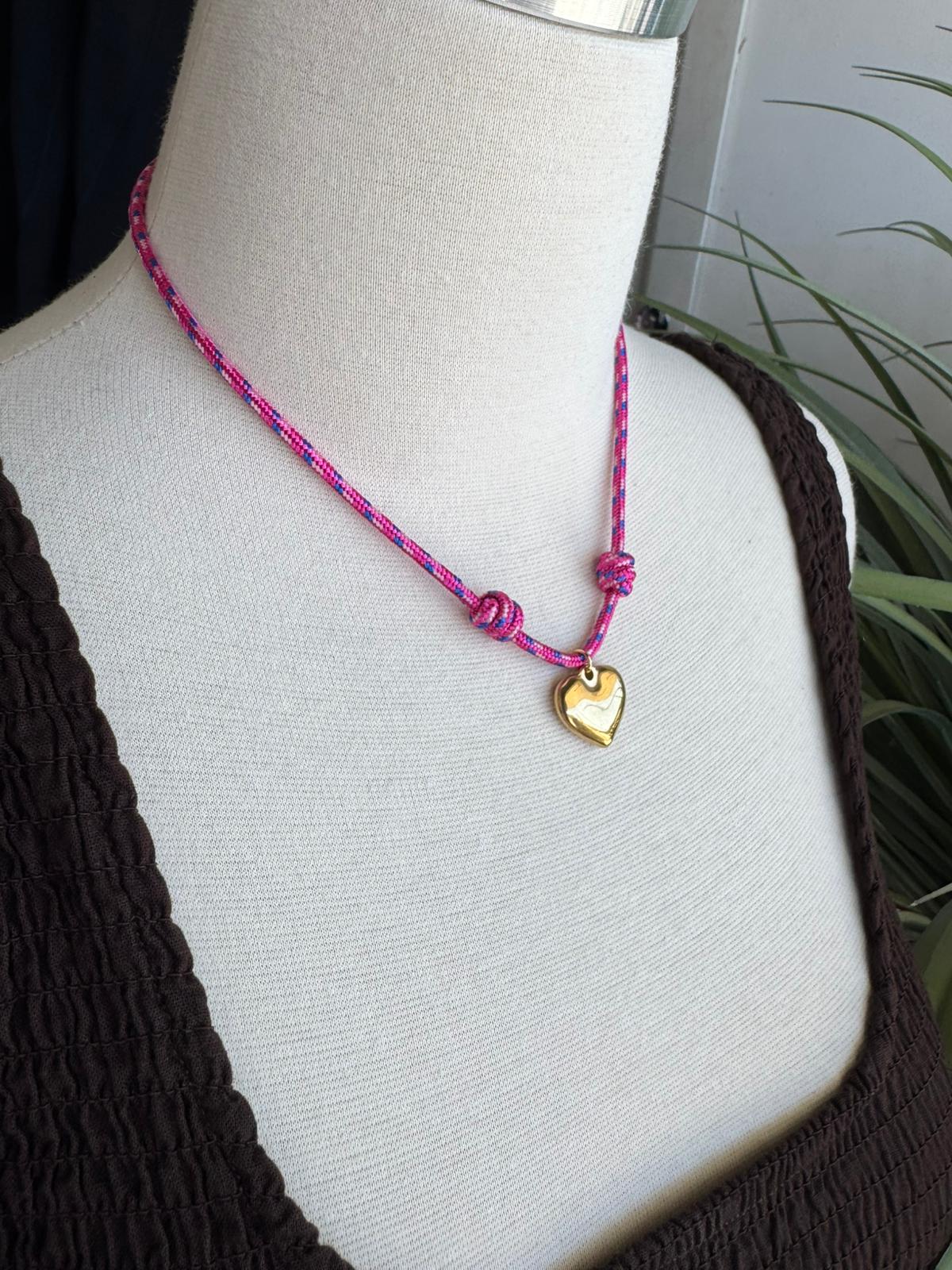 Amour Knot Heart Cord Necklace